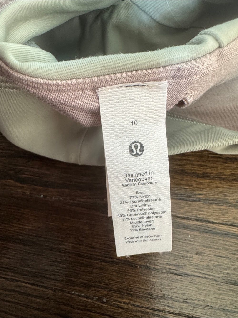 lululemon athletica Pink & Cream Strappy Low-Impact Sports Bra - Picture 2 of 6